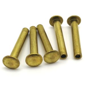 Semi-tubular rivets with mushroom heads Semi-hollow rivets Semi-tubular rivets